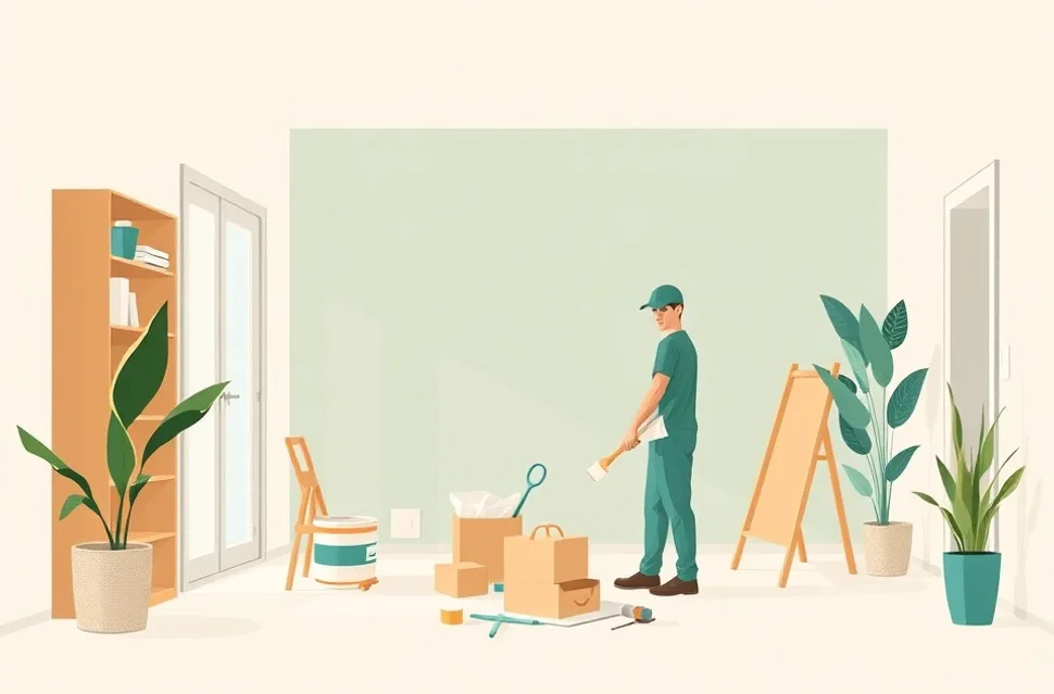 Intérieur rénové après travaux de peinture à Saint-Estève