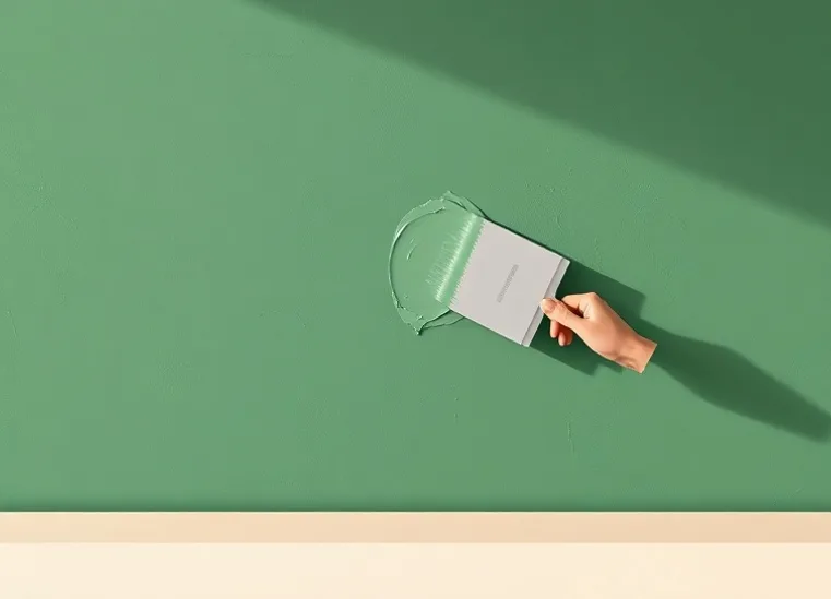 Application d'un enduit décoratif à la lisseuse sur un mur