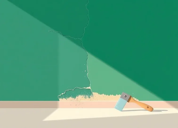 Ponçage et rebouchage des fissures avant mise en peinture